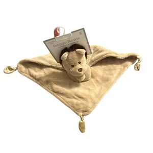 MODERN BABY Brown Lion Plush Lovey Security Blanket Satin Corners NEW